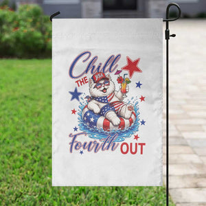 Funny Patriotic Persian Cat Garden Flag Chill The Fourth Out