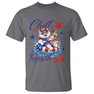 Funny Patriotic Persian Cat T Shirt Chill The Fourth Out TS12 Charcoal Print Your Wear