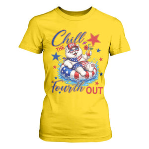 Funny Patriotic Persian Cat T Shirt For Women Chill The Fourth Out