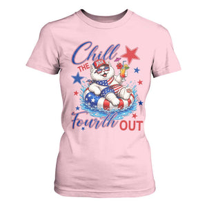 Funny Patriotic Persian Cat T Shirt For Women Chill The Fourth Out