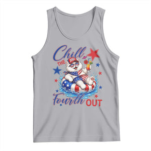 Funny Patriotic Persian Cat Tank Top Chill The Fourth Out TS12 Athletic Heather Print Your Wear