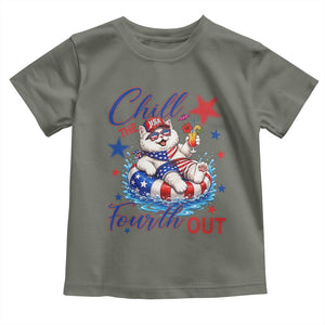 Funny Patriotic Persian Cat Toddler T Shirt Chill The Fourth Out