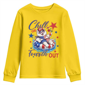 Funny Patriotic Persian Cat Youth Sweatshirt Chill The Fourth Out TS12 Daisy Print Your Wear