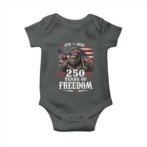 Bigfoot 250 Years Of Freedom Baby Onesie Patriotic Sasquatch Lover TS12 Dark Heather Print Your Wear