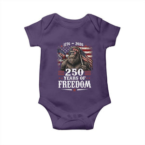 Bigfoot 250 Years Of Freedom Baby Onesie Patriotic Sasquatch Lover TS12 Purple Print Your Wear