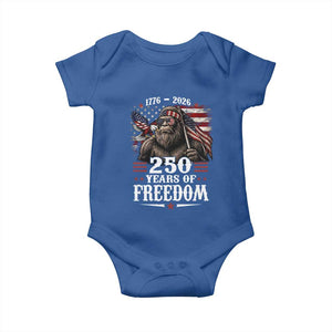 Bigfoot 250 Years Of Freedom Baby Onesie Patriotic Sasquatch Lover TS12 Royal Blue Print Your Wear