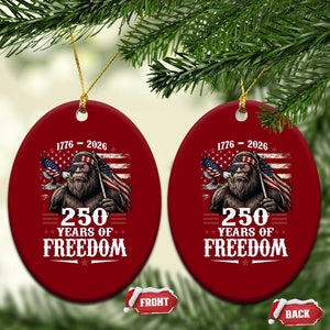 Bigfoot 250 Years Of Freedom Ceramic Ornament Patriotic Sasquatch Lover TS12 Print Your Wear