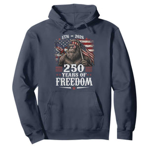 Bigfoot 250 Years Of Freedom Hoodie Patriotic Sasquatch Lover