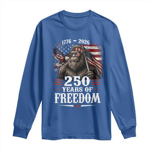 Bigfoot 250 Years Of Freedom Long Sleeve Shirt Patriotic Sasquatch Lover TS12 Royal Blue Print Your Wear