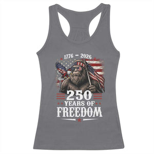 Bigfoot 250 Years Of Freedom Racerback Tank Top Patriotic Sasquatch Lover TS12 Charcoal Print Your Wear
