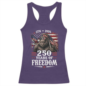 Bigfoot 250 Years Of Freedom Racerback Tank Top Patriotic Sasquatch Lover TS12 Purple Print Your Wear
