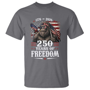 Bigfoot 250 Years Of Freedom T Shirt Patriotic Sasquatch Lover TS12 Charcoal Print Your Wear