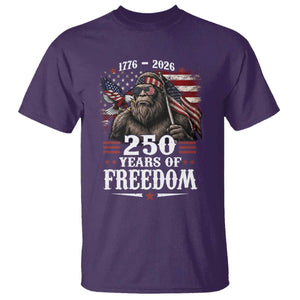 Bigfoot 250 Years Of Freedom T Shirt Patriotic Sasquatch Lover TS12 Purple Print Your Wear