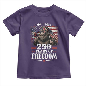 Bigfoot 250 Years Of Freedom Toddler T Shirt Patriotic Sasquatch Lover TS12 Purple Print Your Wear