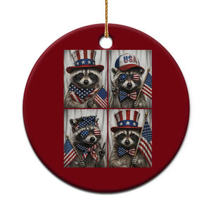 Funny Patriotic Raccoon Selfie Ceramic Ornament USA Flag Red White And Blue Graphic TS12 1pc Red Print Your Wear