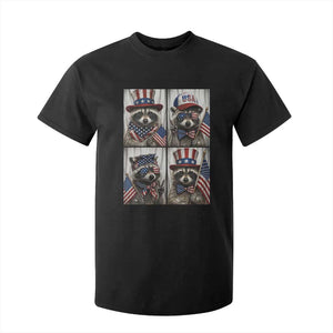 Funny Patriotic Raccoon Selfie T Shirt For Kid USA Flag Red White And Blue Graphic