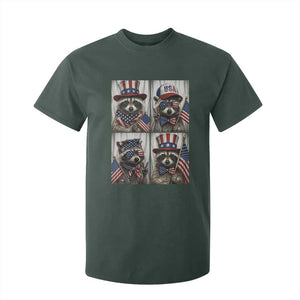 Funny Patriotic Raccoon Selfie T Shirt For Kid USA Flag Red White And Blue Graphic