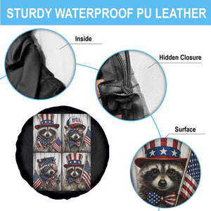 Funny Patriotic Raccoon Selfie Spare Tire Cover USA Flag Red White And Blue Graphic TS12 Print Your Wear