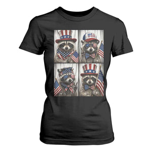 Funny Patriotic Raccoon Selfie T Shirt For Women USA Flag Red White And Blue Graphic TS12 Black Print Your Wear