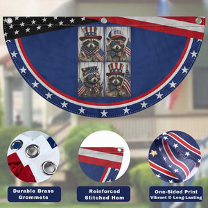 Funny Raccoon Selfie Patriotic Fan Flag USA Flag Red White And Blue Graphic