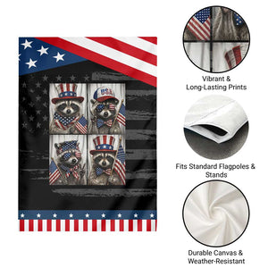 Funny Raccoon Selfie Patriotic Garden Flag USA Flag Red White And Blue Graphic TS12 Print Your Wear