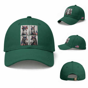 Patriotic Horse Selfie Squad Baseball Cap USA Flag Red White And Blue Graphic