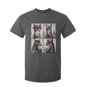 Patriotic Horse Selfie Squad T Shirt For Kid USA Flag Red White And Blue Graphic TS12 Dark Heather Print Your Wear