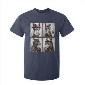 Patriotic Horse Selfie Squad T Shirt For Kid USA Flag Red White And Blue Graphic TS12 Navy Print Your Wear