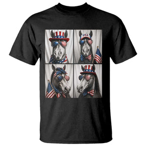 Patriotic Horse Selfie Squad T Shirt USA Flag Red White And Blue Graphic TS12 Black Print Your Wear