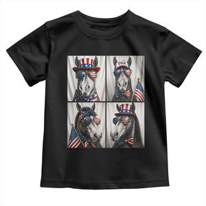 Patriotic Horse Selfie Squad Toddler T Shirt USA Flag Red White And Blue Graphic