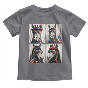Patriotic Horse Selfie Squad Toddler T Shirt USA Flag Red White And Blue Graphic