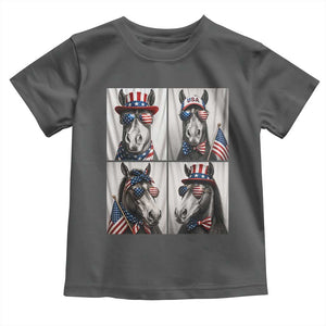 Patriotic Horse Selfie Squad Toddler T Shirt USA Flag Red White And Blue Graphic