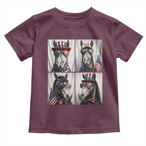 Patriotic Horse Selfie Squad Toddler T Shirt USA Flag Red White And Blue Graphic