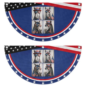 Funny Horse Selfie Squad Patriotic Fan Flag USA Flag Red White And Blue Graphic