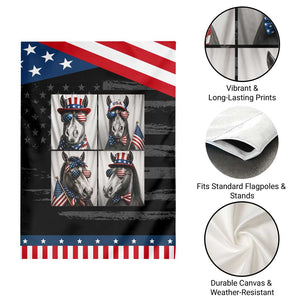 Horse Selfie Squad Patriotic Garden Flag USA Flag Red White And Blue Graphic TS12 Print Your Wear