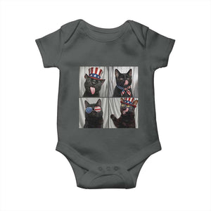 Funny Patriotic Black British Shorthair Cat Selfie Baby Onesie