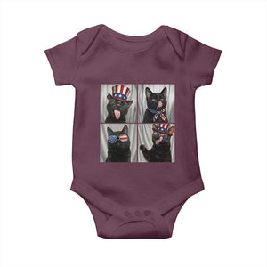 Funny Patriotic Black British Shorthair Cat Selfie Baby Onesie