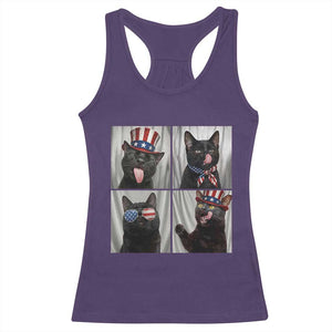 Funny Patriotic Black British Shorthair Cat Selfie Racerback Tank Top TS12 Purple Print Your Wear