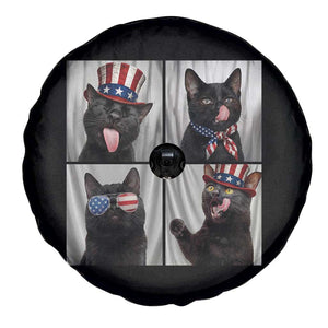 Funny Patriotic Black British Shorthair Cat Selfie Spare Tire Cover TS12 Print Your Wear