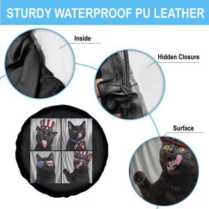 Funny Patriotic Black British Shorthair Cat Selfie Spare Tire Cover TS12 Print Your Wear
