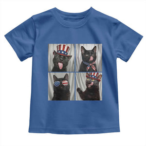 Funny Patriotic Black British Shorthair Cat Selfie Toddler T Shirt TS12 Royal Blue Print Your Wear