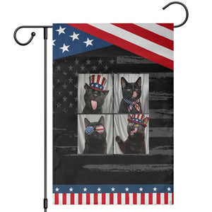 Funny Black British Shorthair Cat Selfie Patriotic Garden Flag TS12 Distressed Black Blue Print Your Wear