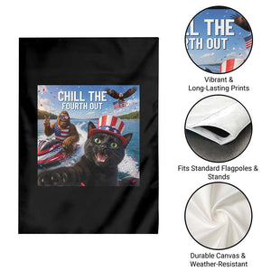 Patriotic Bigfoot And Cat Garden Flag Chill The Fourth Out TS12 Print Your Wear
