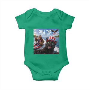 Patriotic Bigfoot And Cat Baby Onesie Chill The Fourth Out TS12 Irish Green Print Your Wear