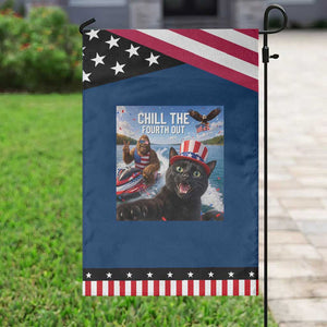 Patriotic Bigfoot And Cat Patriotic Garden Flag Chill The Fourth Out