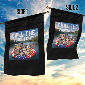 Funny Americana Cat Squad Garden Flag Chill The Fourth Out TS12 Print Your Wear