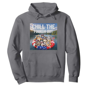 Funny Americana Cat Squad Hoodie Chill The Fourth Out TS12 Charcoal Print Your Wear