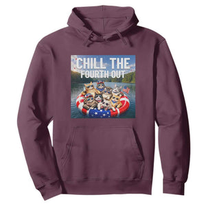 Funny Americana Cat Squad Hoodie Chill The Fourth Out TS12 Maroon Print Your Wear