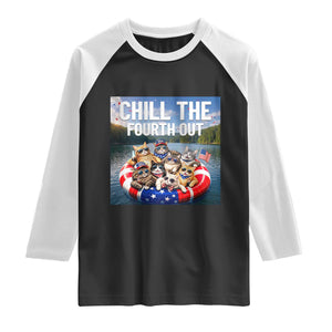 Funny Americana Cat Squad Raglan Shirt Chill The Fourth Out TS12 Black White Print Your Wear