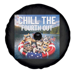 Funny Americana Cat Squad Spare Tire Cover Chill The Fourth Out TS12 Print Your Wear